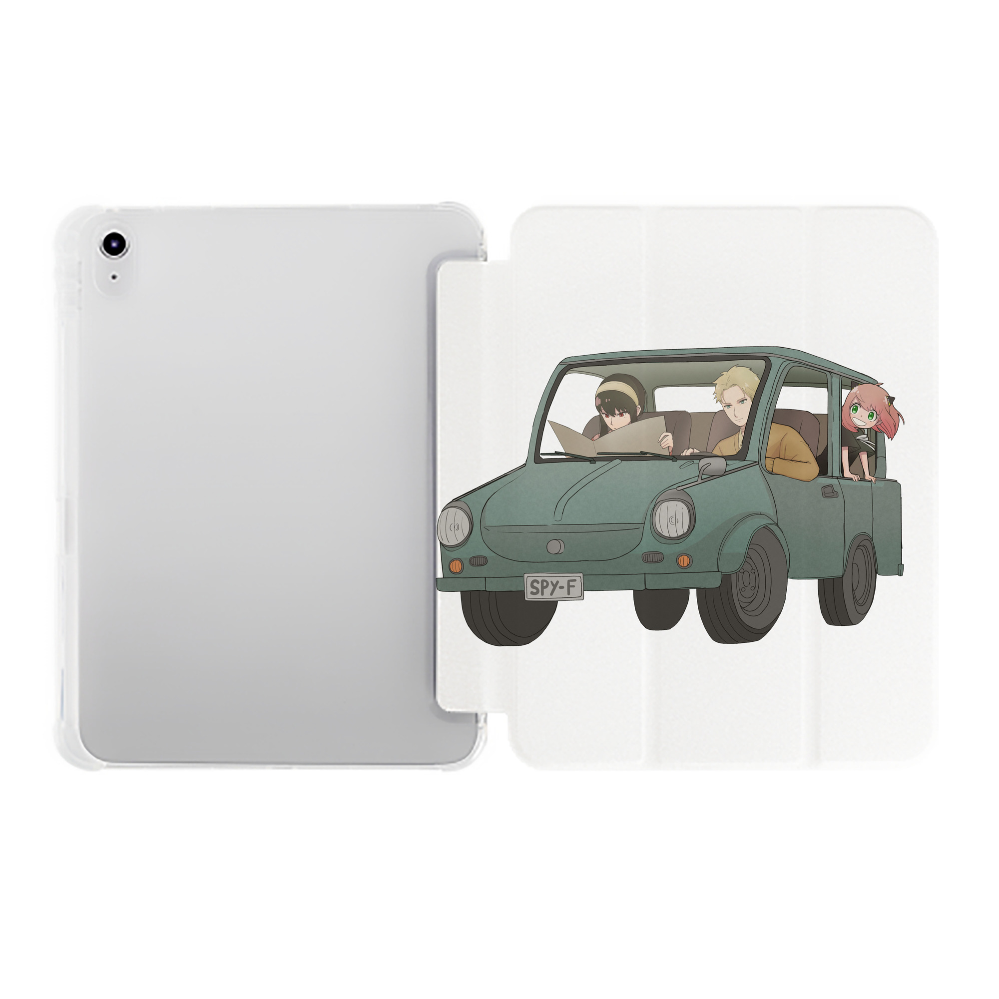 （画像用） SPY×FAMILY间谍家家酒 IPad ケース ペン収納付き 三つ折りスタンド PUレザー×シリコン 対応機種9.5/10.5/10.9インチ